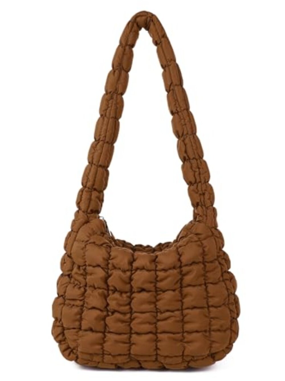 Nylon Quilted Puffer Shoulder Bag Large Lightweight Padded Crossbody Purse